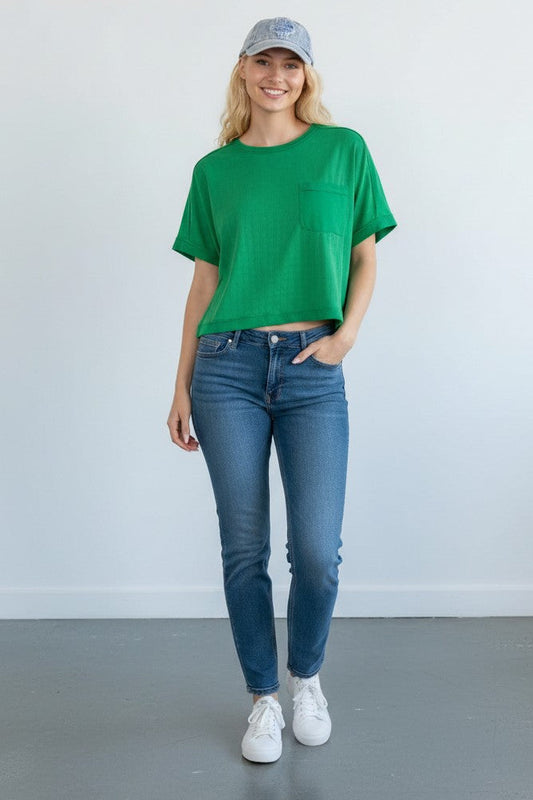 Cropped Dolman Tee Shirt