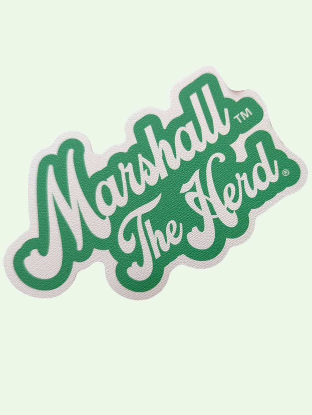 photo of the design of the marshall u script sticker