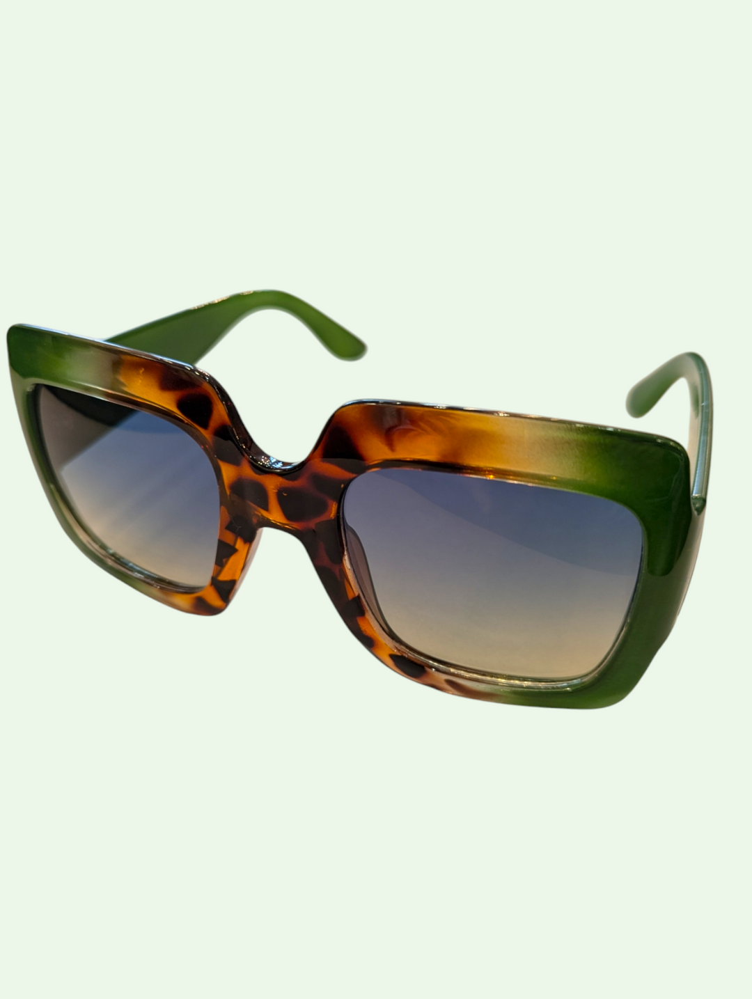 front view of the green tortoise frames
