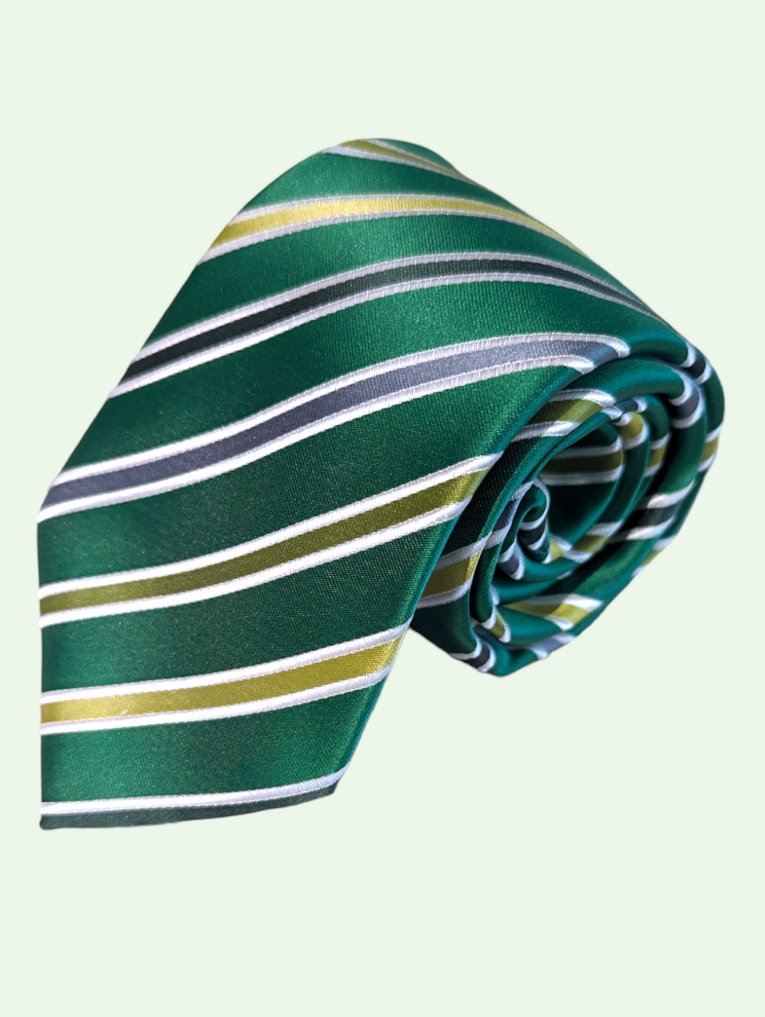 rolled shot of the shades of  green necktie