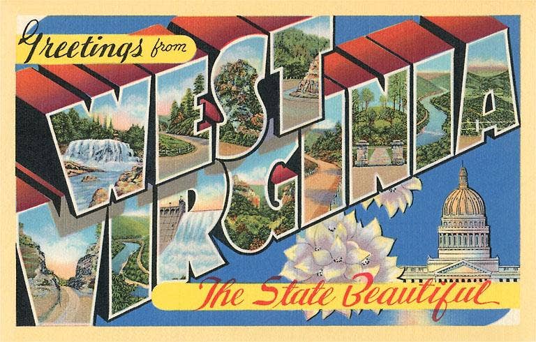 the artwork for the wv state beautiful magnet
