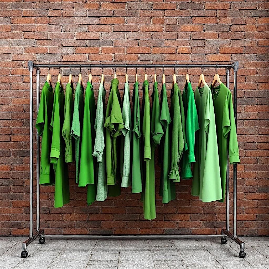 AI rack of green clothing