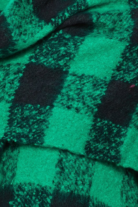 detail of the green plaid scarf