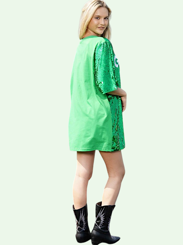 Game Day Green Sequin Dress