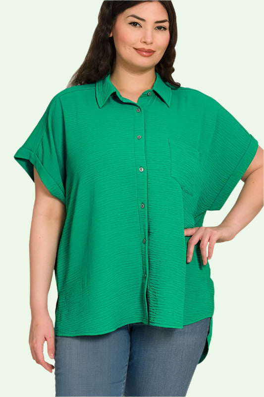 Woven Air Flow Button Up Shirt
