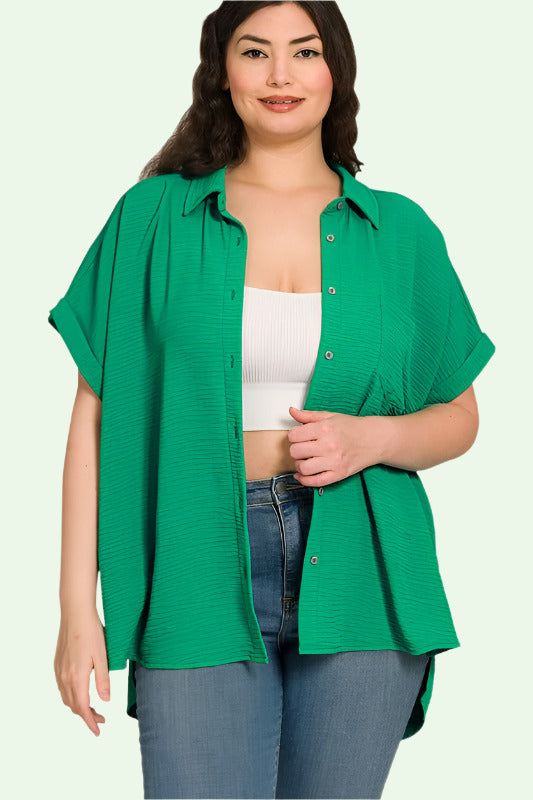 Woven Air Flow Button Up Shirt