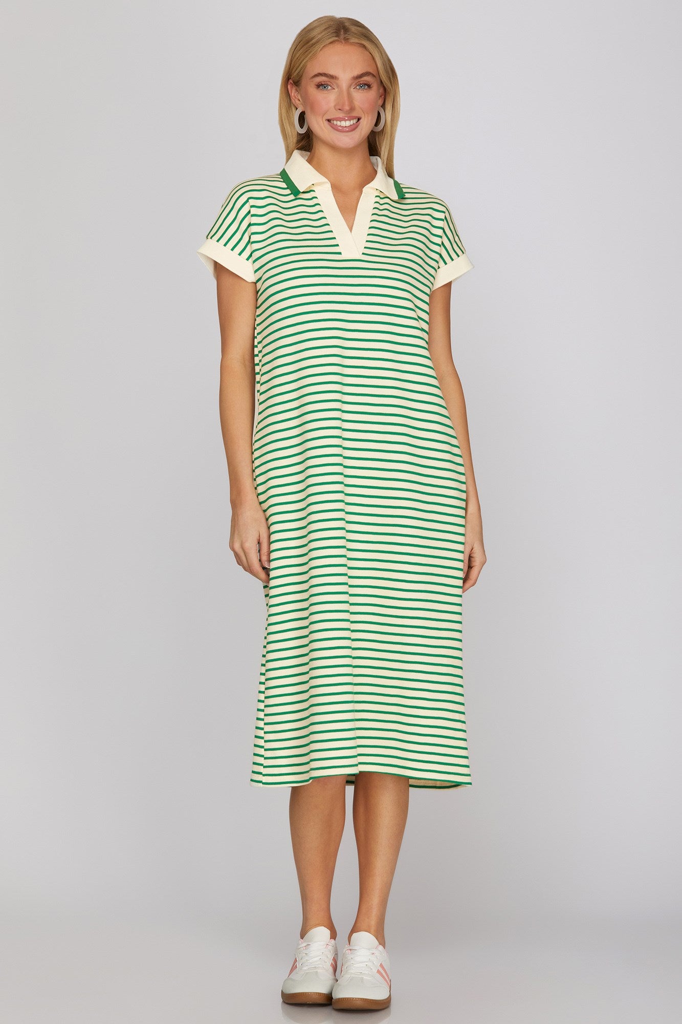 Deenie Drop-shoulder Midi Dress