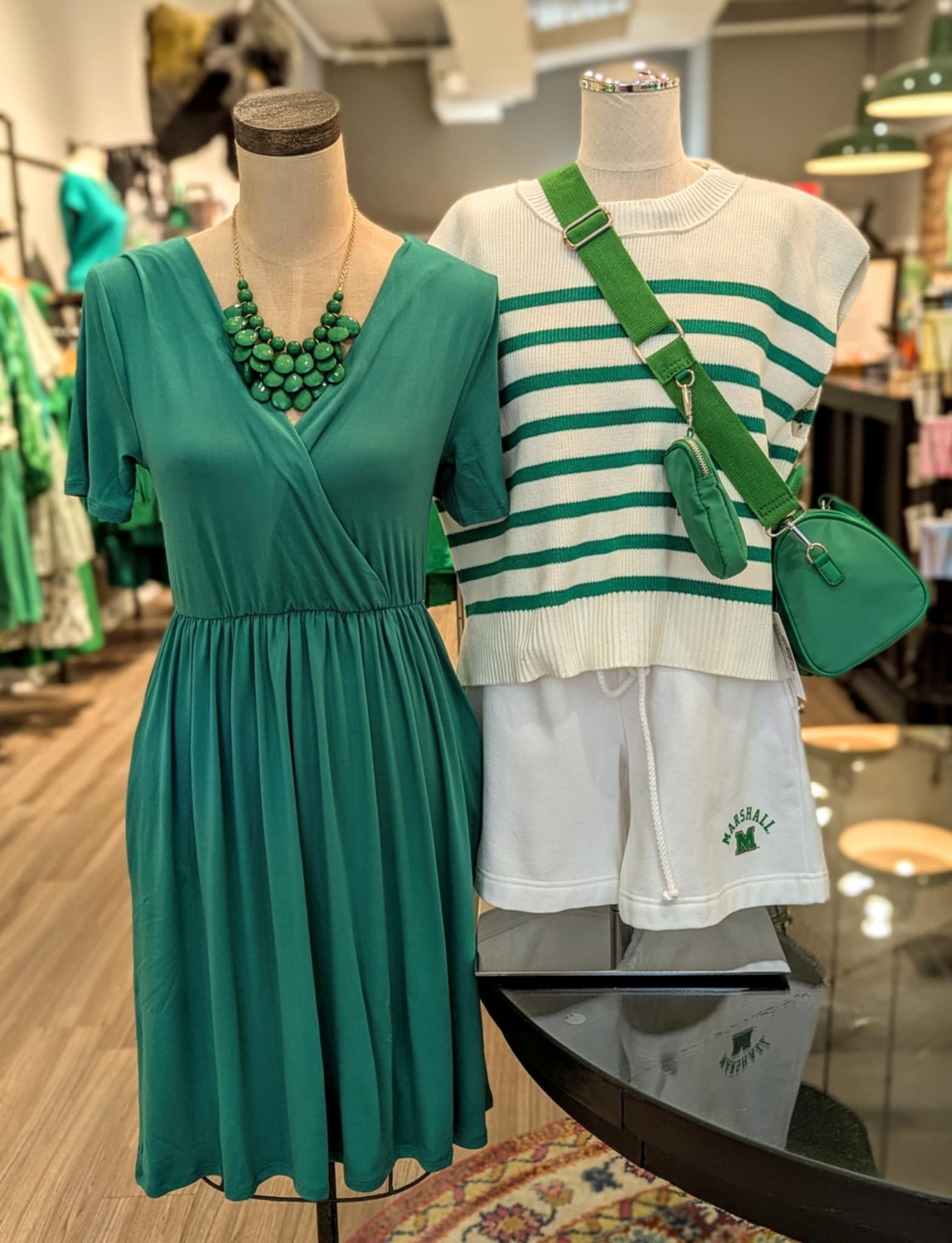 a look at a dress, sweater and shorts combo for summer