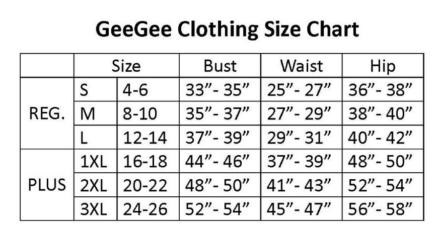 a gee gee size chart sorry for not having a readable version of this. i'm working on it.