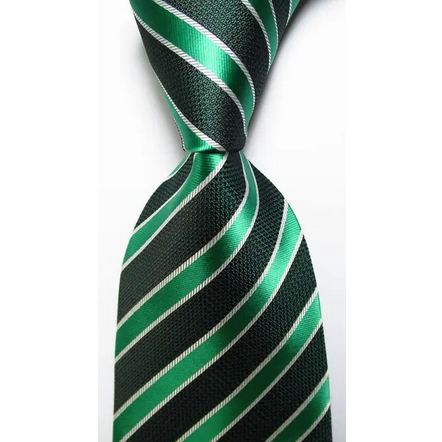 the jacquard tie is shown tied with a knot