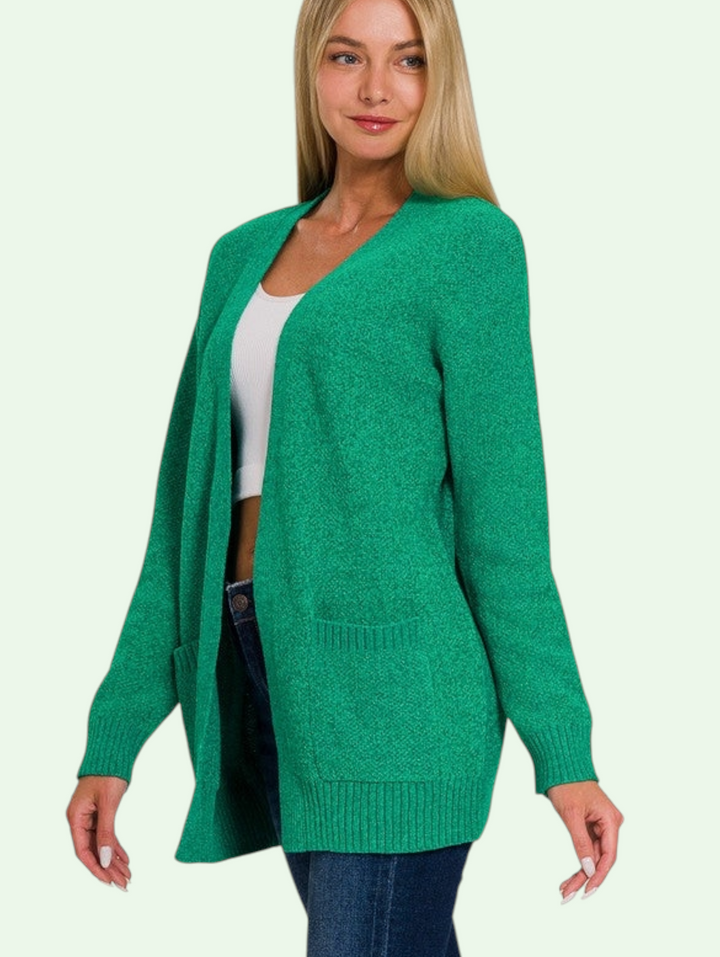 Chenille Open Front Cardigan