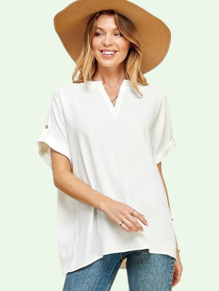 Tab Sleeve Top