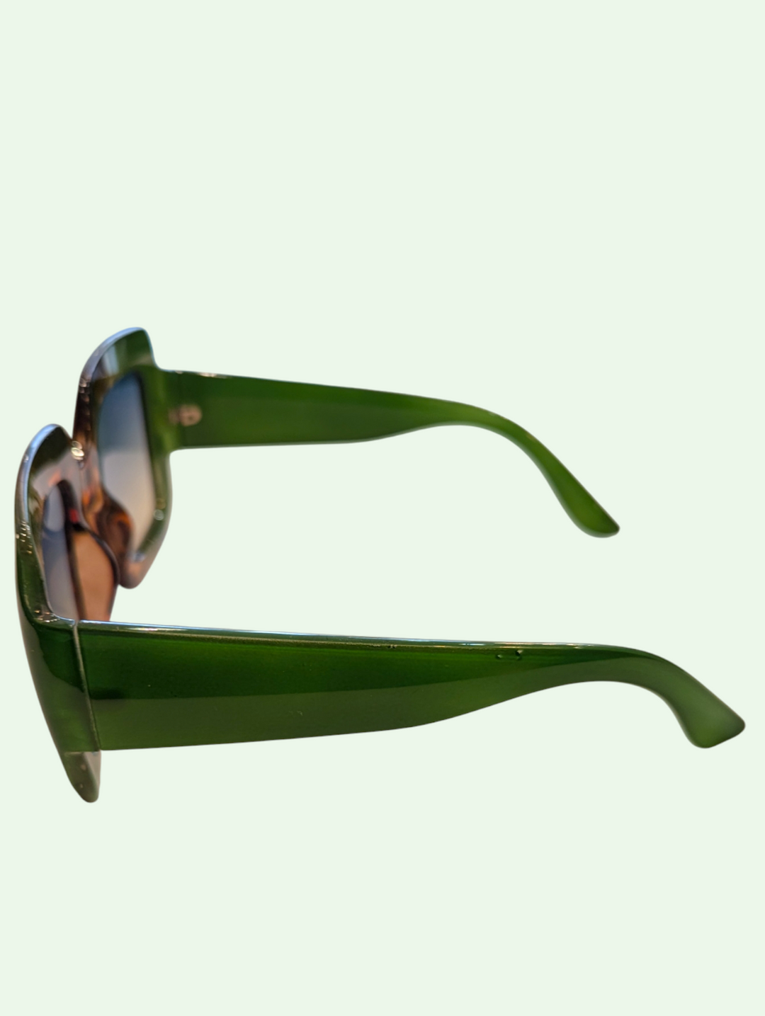 Oversized Green and Tortoise Sunglasses