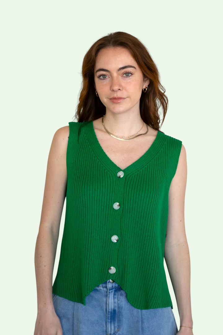 Button Up Sweater Vest