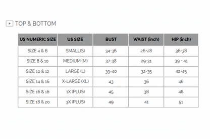 the zenana size chart