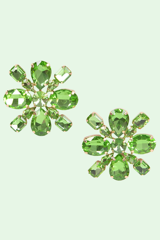 Floral Rhinestone Stud Earrings