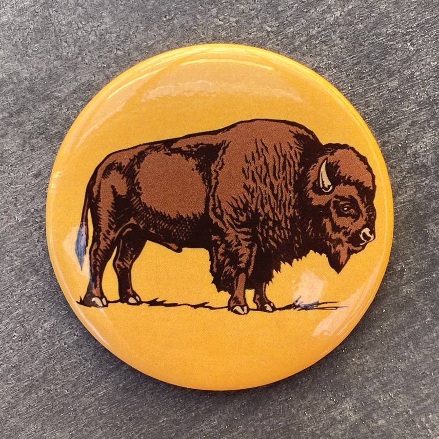 studio shot of the front of the bison magnet