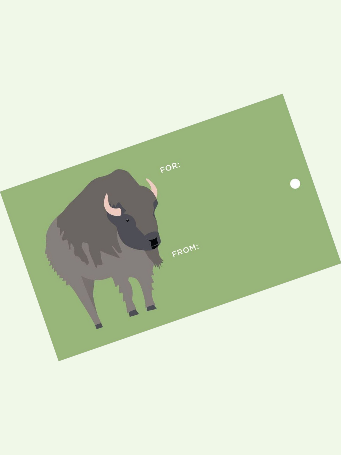 studio shot of the buffalo gift tag