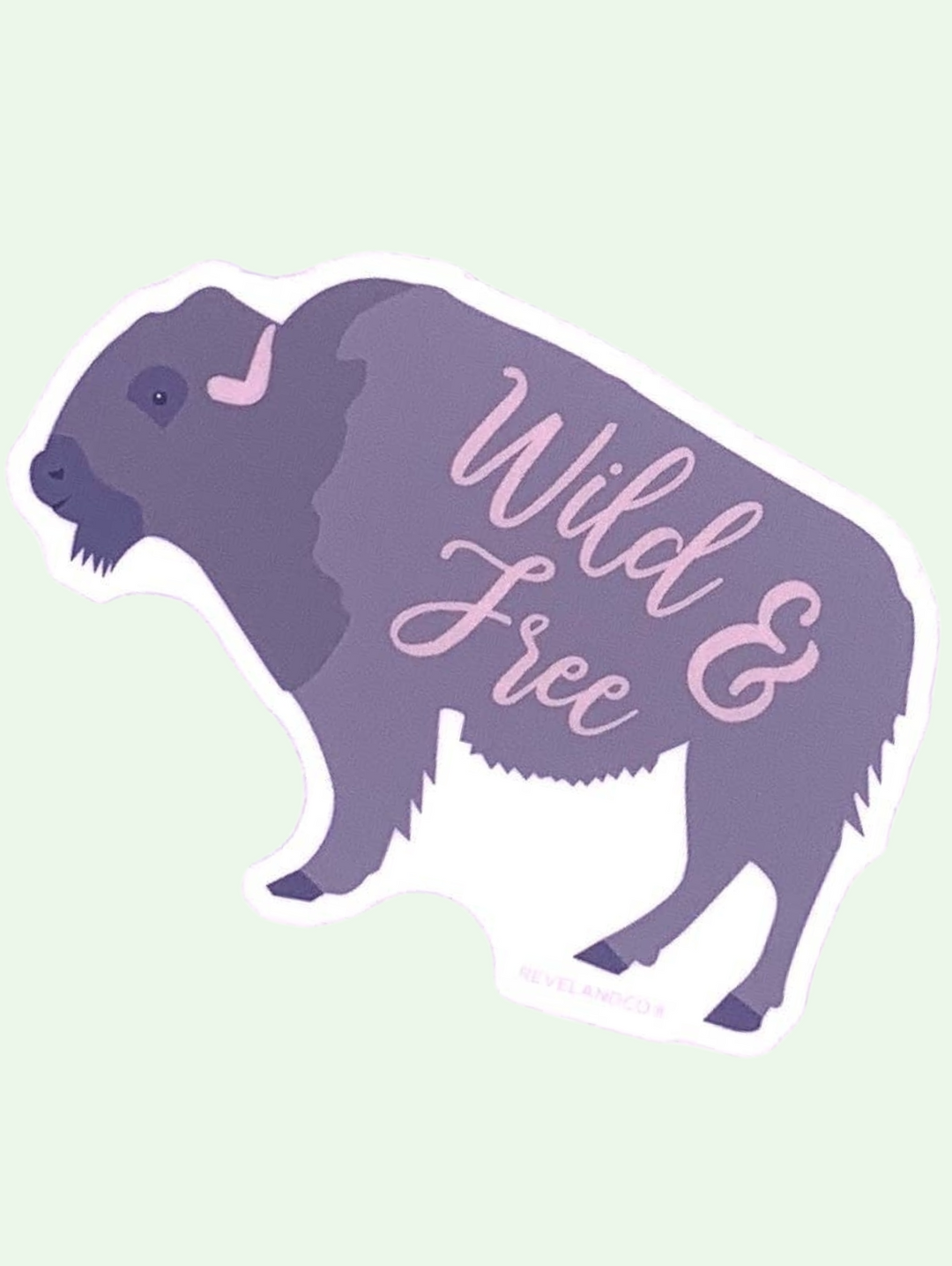 studio shot of the wild and free buffalo sticker