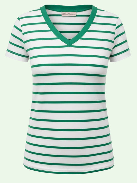 Chelly Stripe V-neck Tee