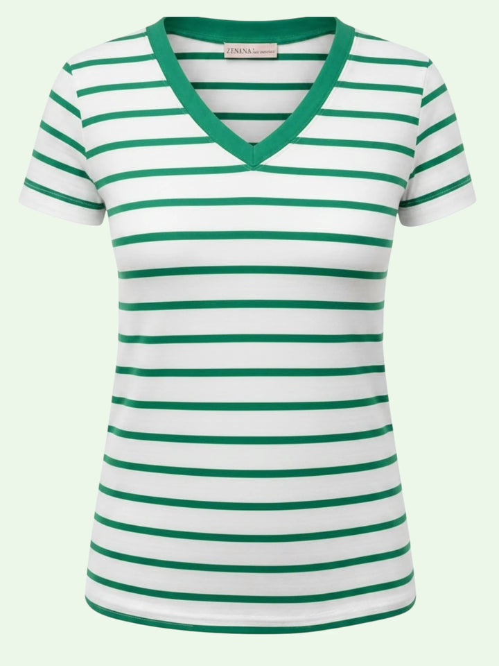 Chelly Stripe V-neck Tee