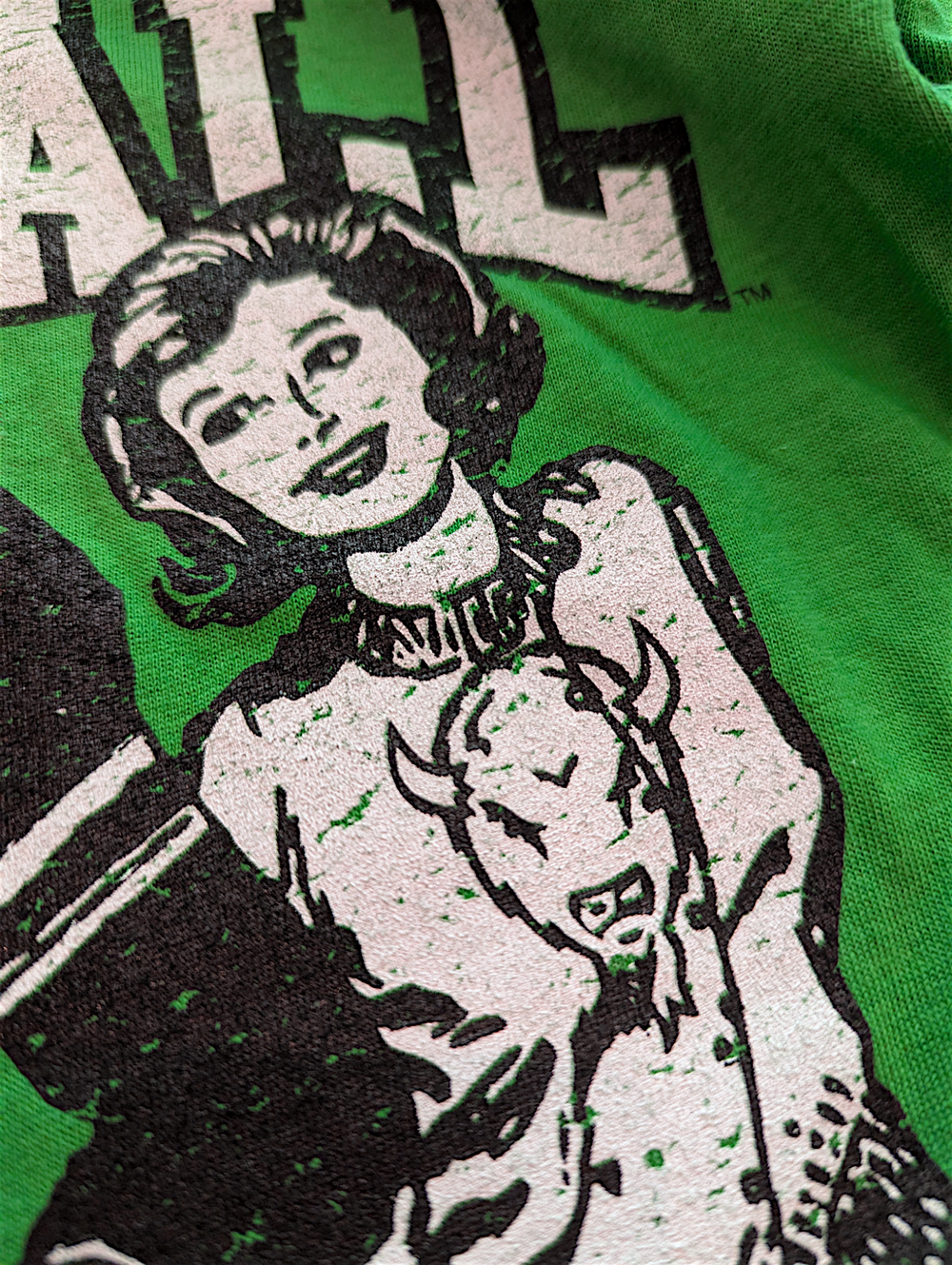 detail of a character on the front of the chicks dig it tee