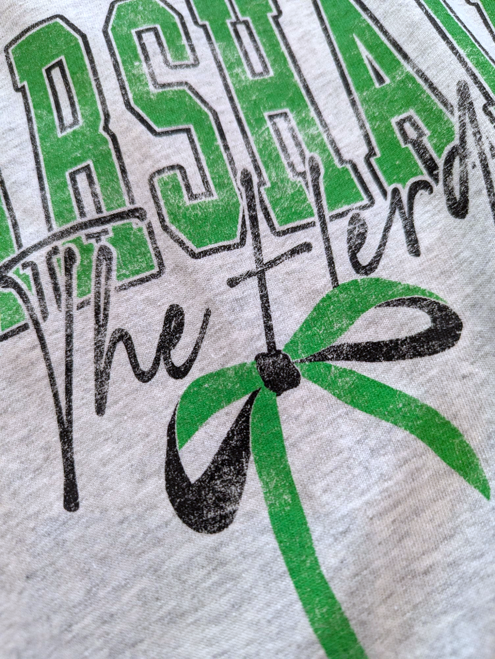 a close up of the print on the coquette tee