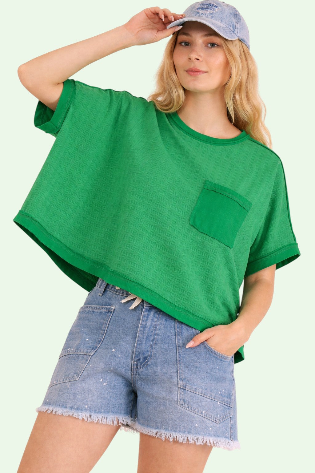 Cropped Dolman Tee Shirt