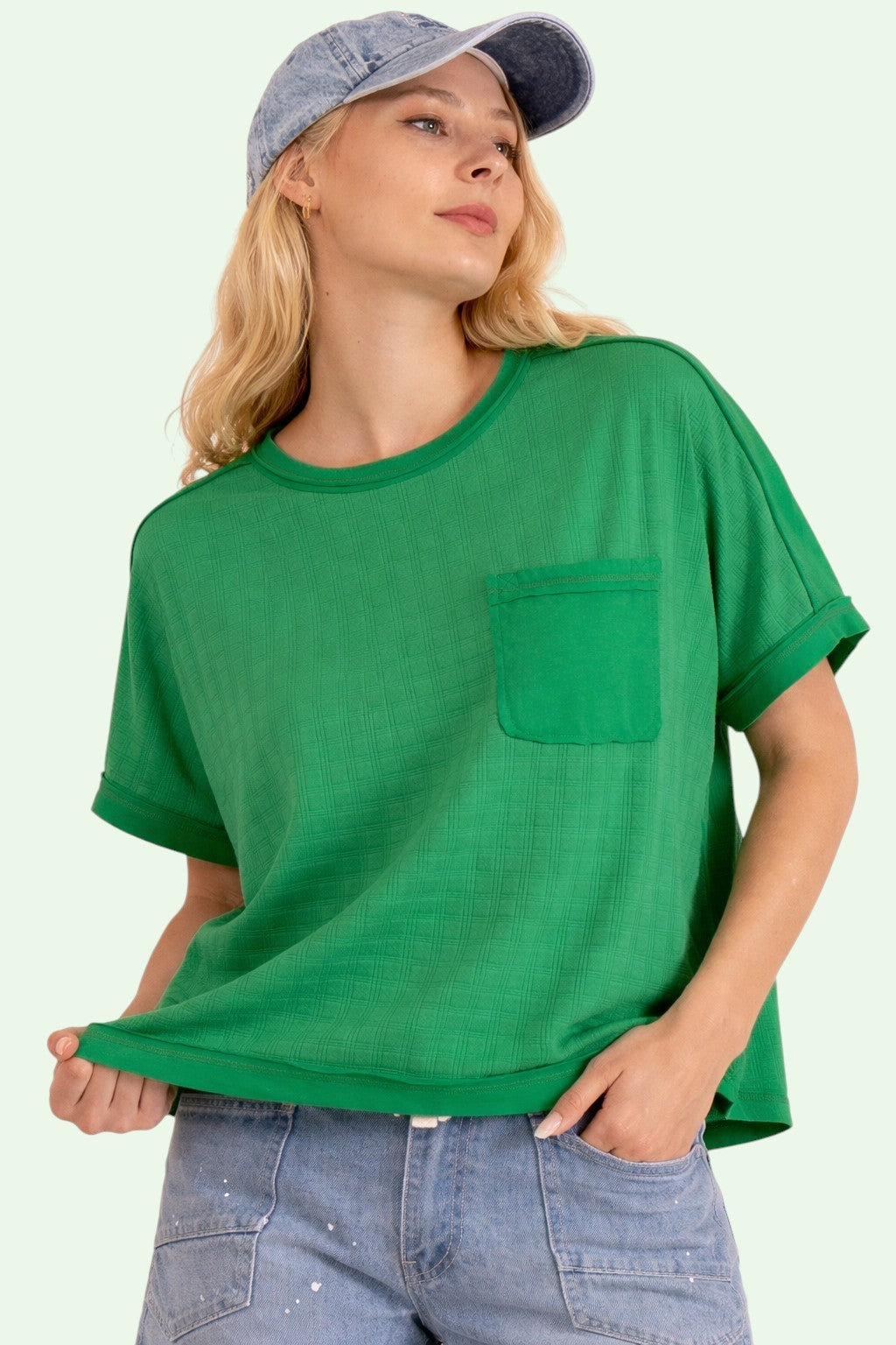 Cropped Dolman Tee Shirt