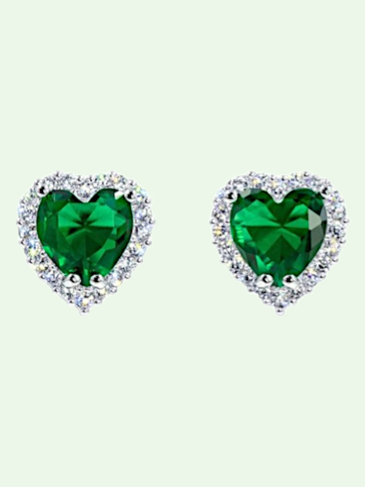 Rhinestone Heart Earrings
