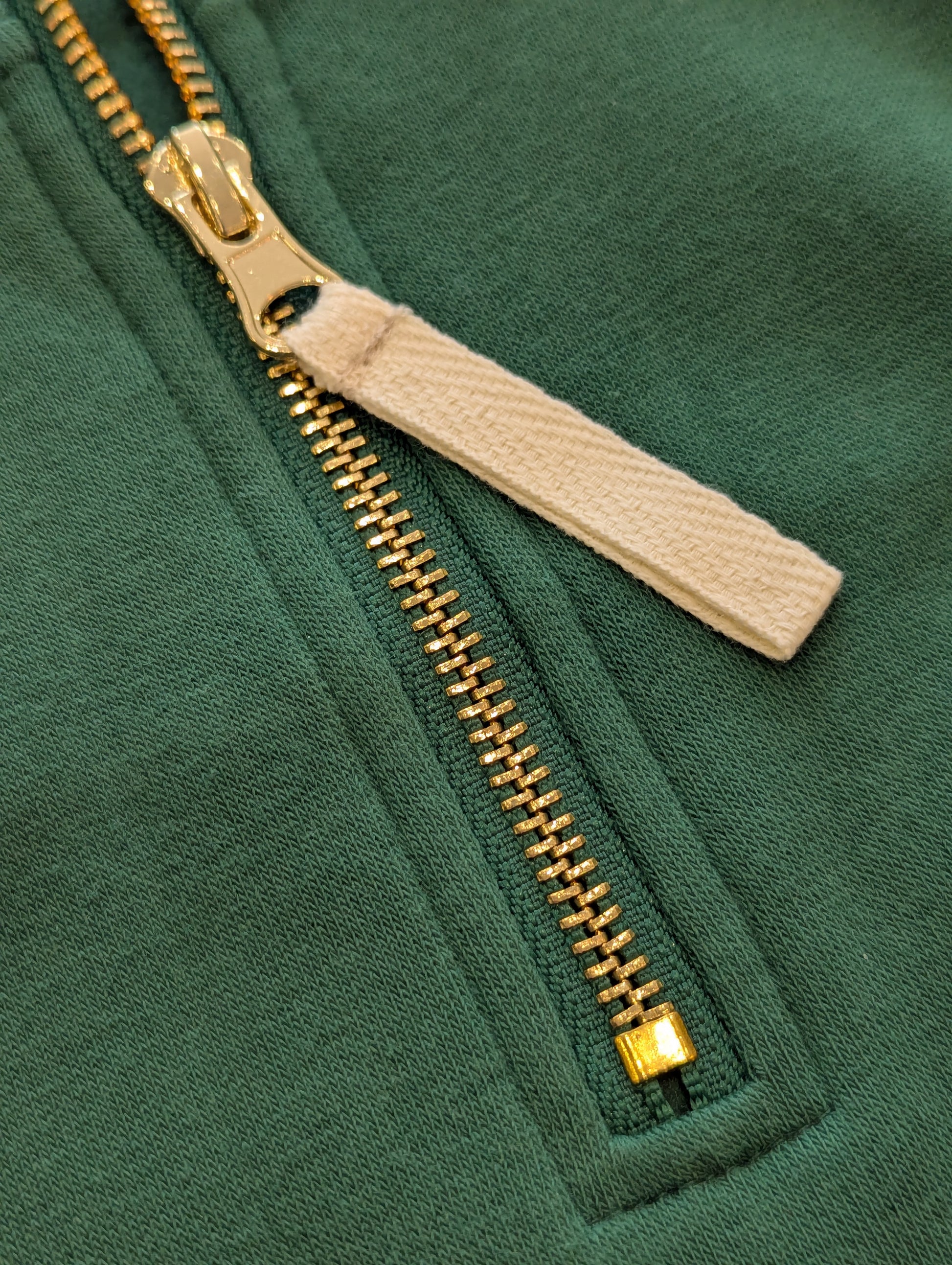 detail of the zipper pull on the deena pullover