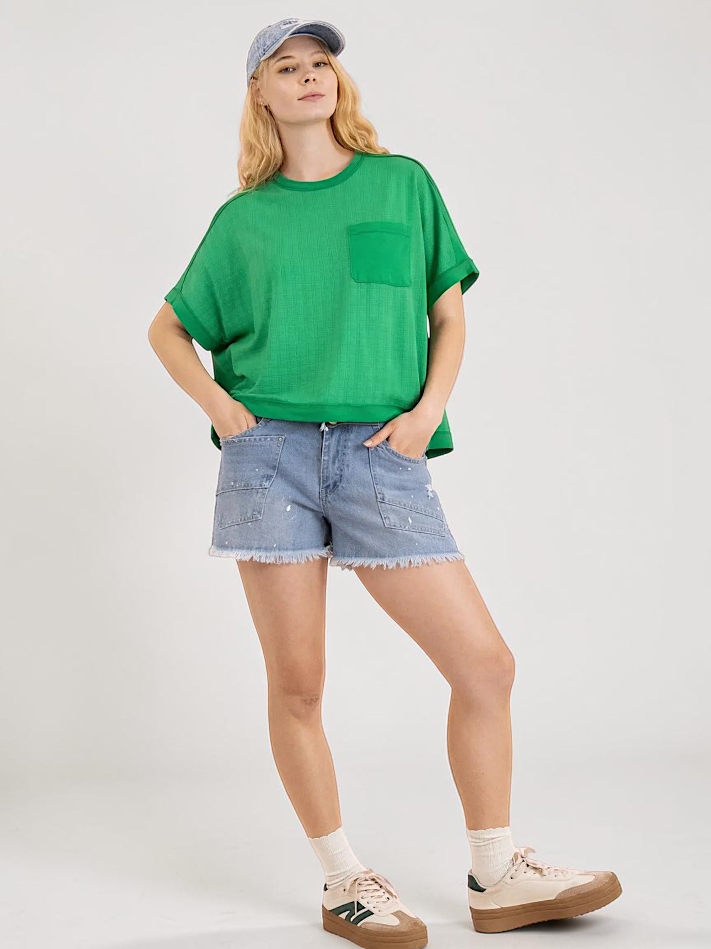 Cropped Dolman Tee Shirt