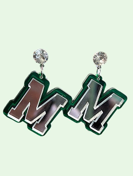Initial M Double Earrings