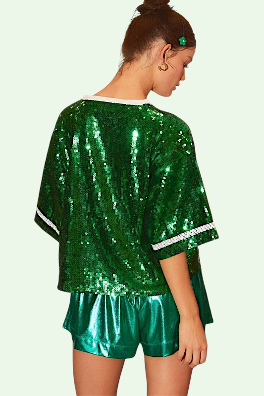 Sequin Plus Football Tee