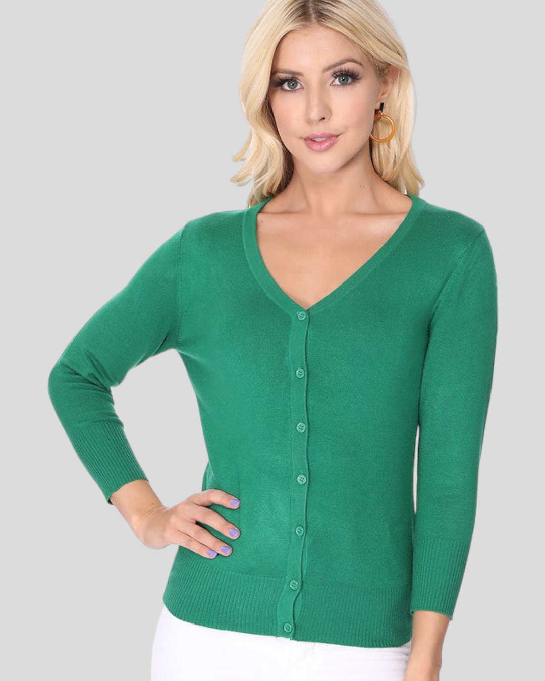 Fitted Button Up Cardigan