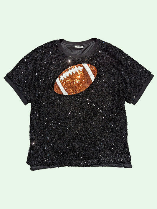 Tina Sequin Football Tee