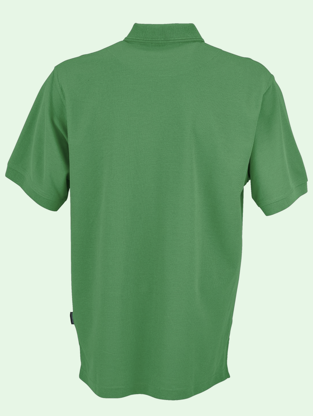 Green polo shirt on a light green background