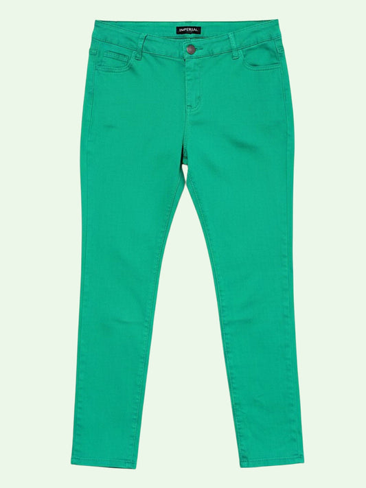 Green pants on a light green background