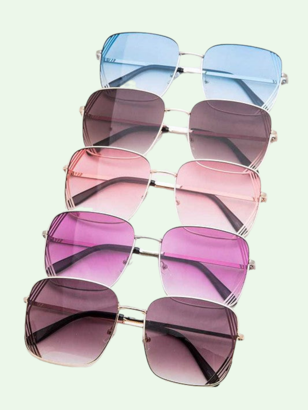 a group shot of all the colors of the hollywood and vine sunglasses