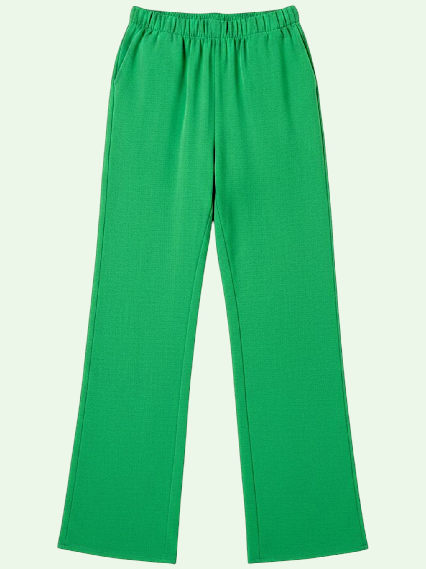 Green pants on a light gray background
