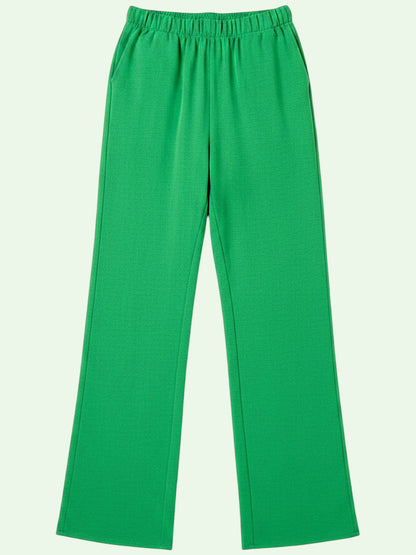 Green pants on a light gray background