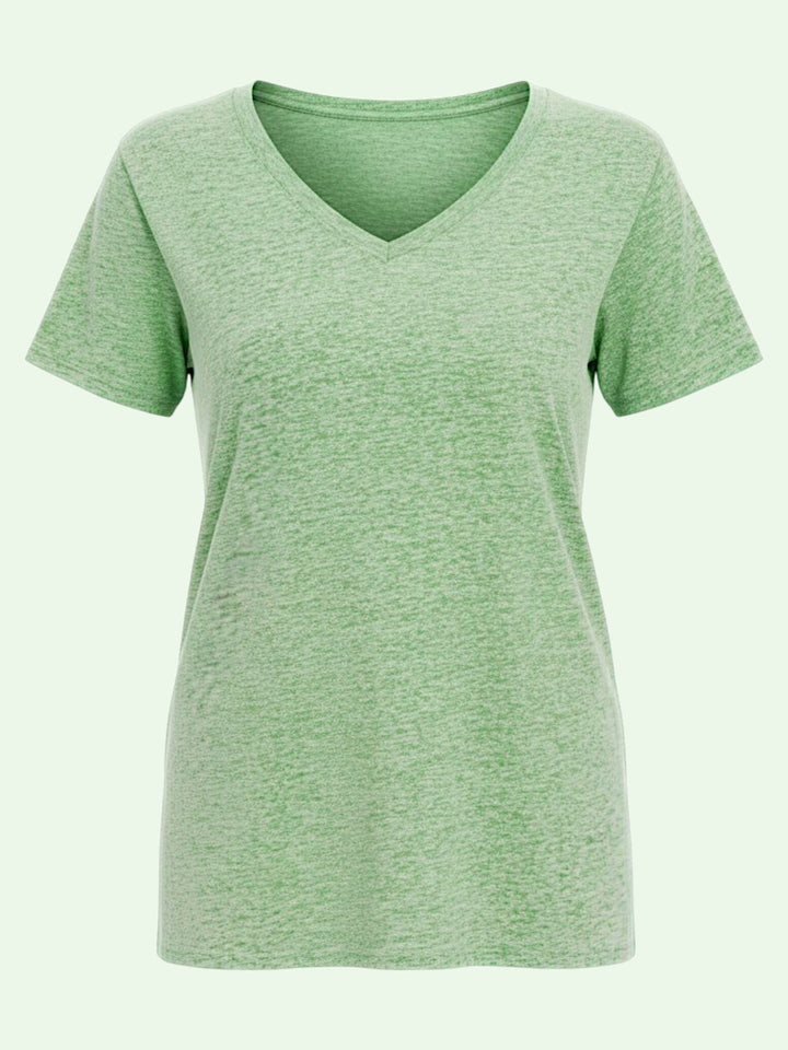 Green t-shirt on a light green background
