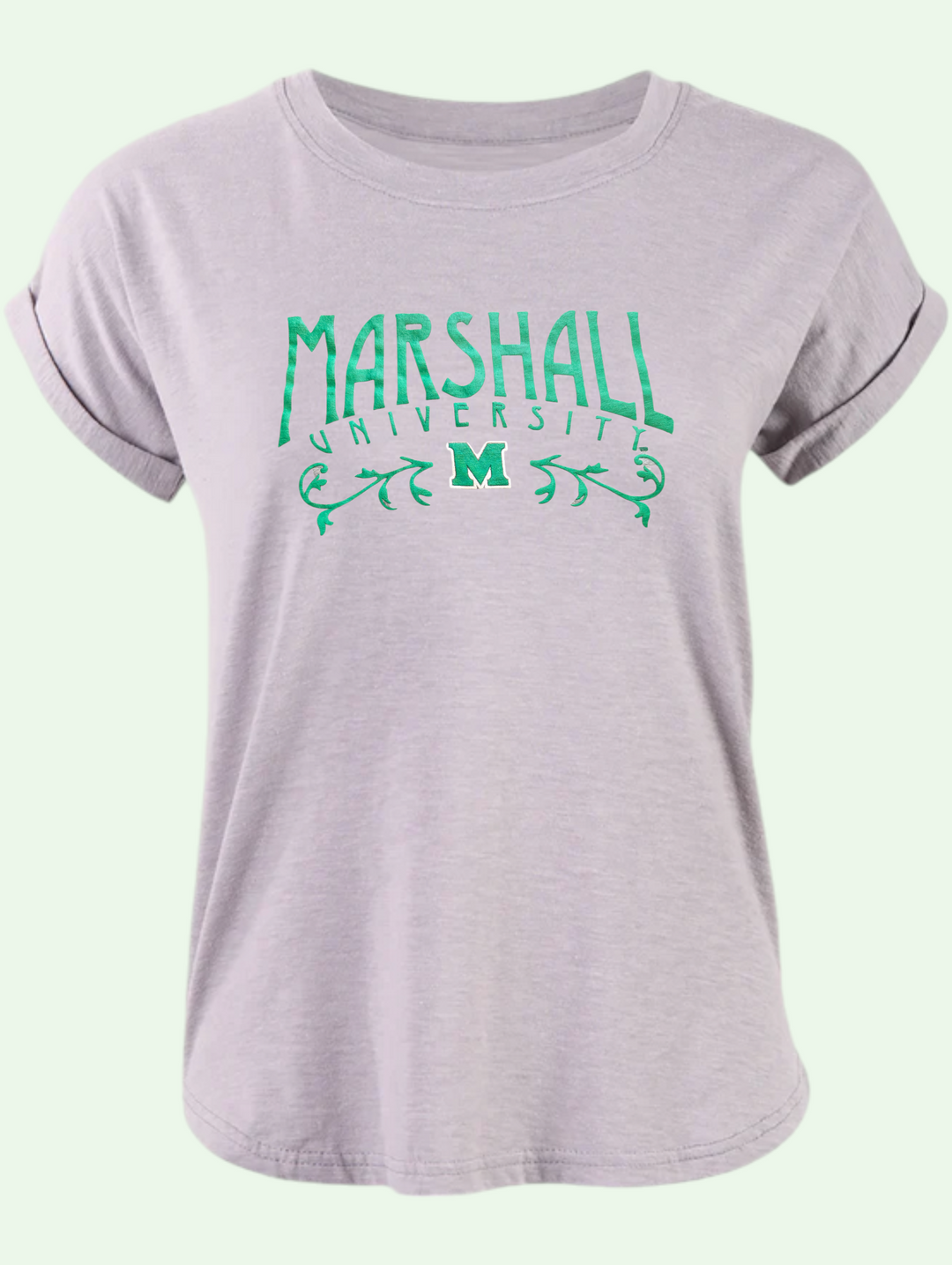 front shot of the marshall roll sleeve tee shirt