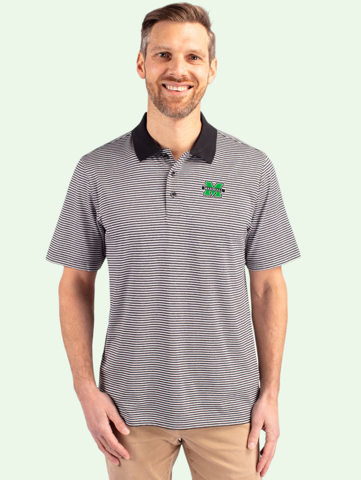 front model view of the forge stripe polo