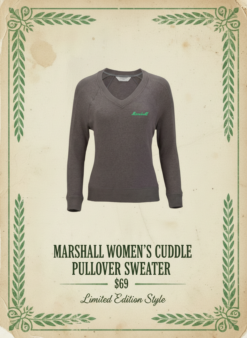 Marshall Women's Cuddle Pullover Sweater Vintage Promo