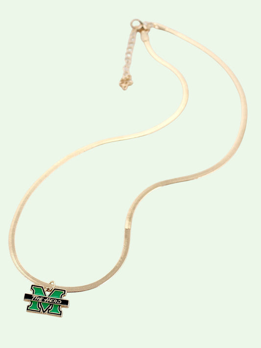 Marshall Gold & Enamel Logo Necklace