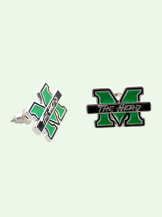 Marshall Enamel Logo Stud Earrings