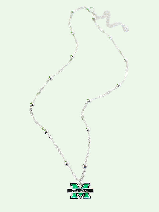 Marshall Glitter Enamel Logo Necklace