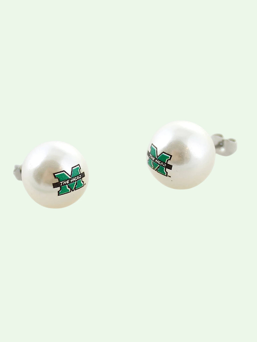 Marshall Logo Pearl Stud Earrings