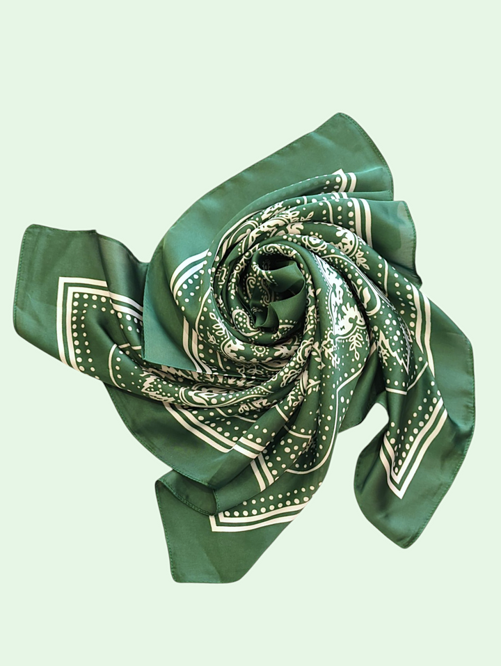 a  view of the paula scarf twisted into a design
